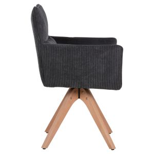 Dining chair Quill gray fabric-solid beech legs 57,5x 61x92 cm Hm9843.03