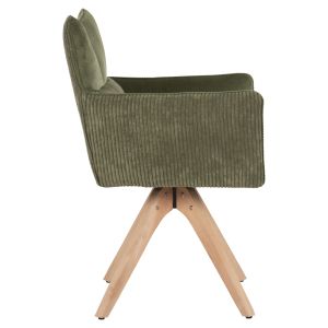 Dining chair Quill solid beech green textile damask 57,5x 61x92 hcm Hm9843.05