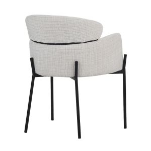 Armchair Tolerse Wolf beige fabric-black metal legs 58x57x80cm