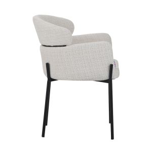 Armchair Tolerse Wolf beige fabric-black metal legs 58x57x80cm