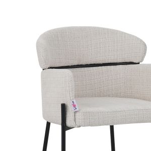 Armchair Tolerse Wolf beige fabric-black metal legs 58x57x80cm