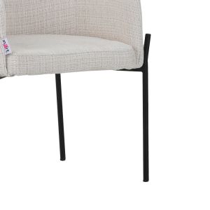 Armchair Tolerse Wolf beige fabric-black metal legs 58x57x80cm