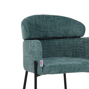 Tolerse Wolf armchair green fabric-black metal legs 58x57x80cm