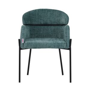 Tolerse Wolf armchair green fabric-black metal legs 58x57x80cm