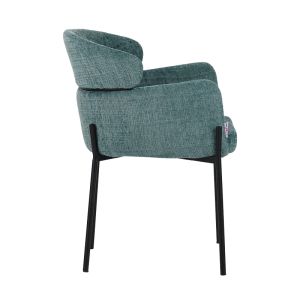 Tolerse Wolf armchair green fabric-black metal legs 58x57x80cm