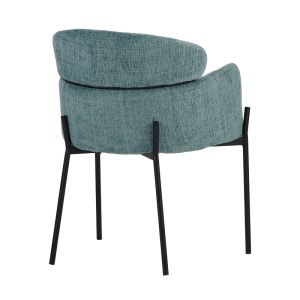 Tolerse Wolf armchair green fabric-black metal legs 58x57x80cm