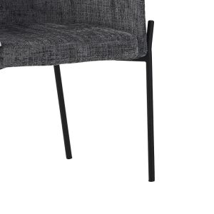 Tolerse Wolf armchair, light gray fabric, black metal legs, 58x57x80cm