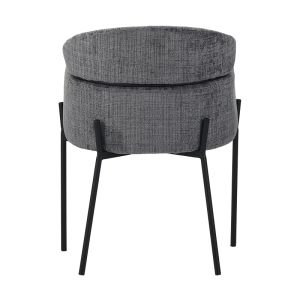 Tolerse Wolf armchair, light gray fabric, black metal legs, 58x57x80cm