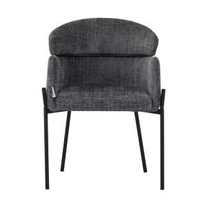 Tolerse Wolf armchair, light gray fabric, black metal legs, 58x57x80cm