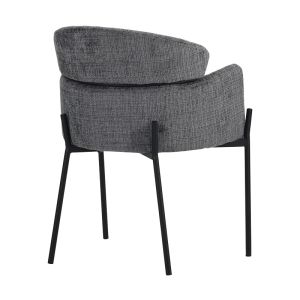 Tolerse Wolf armchair, light gray fabric, black metal legs, 58x57x80cm