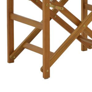 Bistrual executive chair with solid acacia frame and white seat