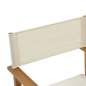 Bistrual executive chair with solid acacia frame and white seat