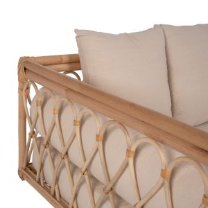 Daybed sofa natural rattan Aliki beige cushions 200x100x86hcm Hm9658