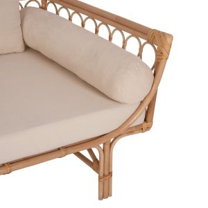 Daybed sofa natural rattan Aliki beige cushions 200x100x86hcm Hm9658