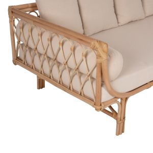 Daybed sofa natural rattan Aliki beige cushions 200x100x86hcm Hm9658