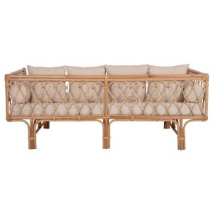 Daybed sofa natural rattan Aliki beige cushions 200x100x86hcm Hm9658