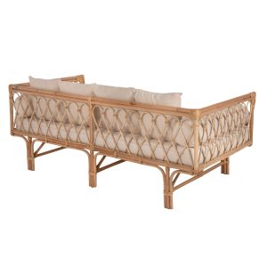 Daybed sofa natural rattan Aliki beige cushions 200x100x86hcm Hm9658