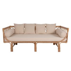 Daybed sofa natural rattan Aliki beige cushions 200x100x86hcm Hm9658