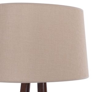 Дървен лампион с бежова шапка 26x26x156hcmhm7695,01