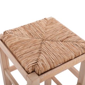 Wooden chair without backrest with straw HM10378,02