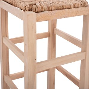 Wooden chair without backrest with straw HM10378,02