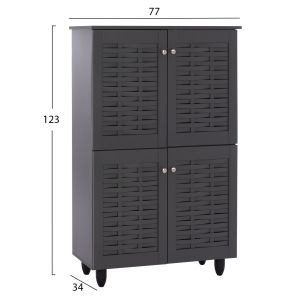Дървен шкаф за обувки с 4 врати Hm2210,10