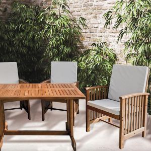 Wooden garden table Borneo walnut color 120x70x72cm