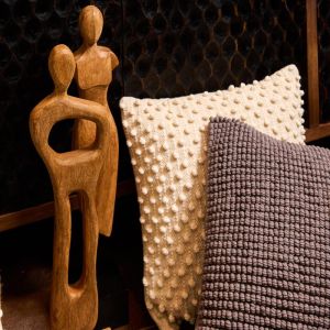 Wooden decorative female figure Fl0067 natural antique finish 15x7x58cm