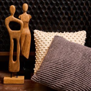Wooden decorative female figure Fl0094 natural antique finish 10x10x60cm