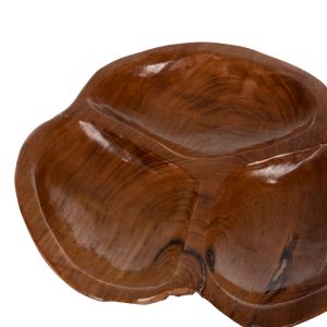 Wooden hors d'oeuvre bowl made of teak in natural color, D30x4.5cm Hm4272