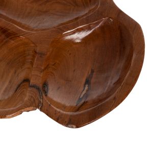 Wooden hors d'oeuvre bowl made of teak in natural color, D30x4.5cm Hm4272