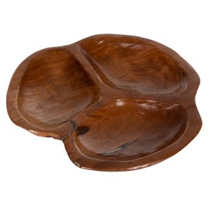 Wooden hors d'oeuvre bowl made of teak in natural color, D30x4.5cm Hm4272