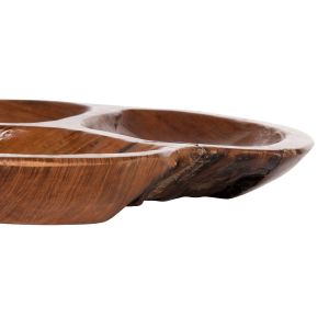 Wooden hors d'oeuvre bowl made of teak in natural color, D30x4.5cm Hm4272