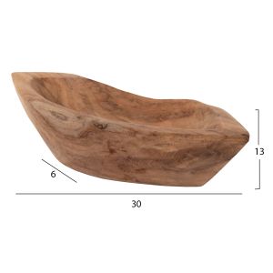 Wooden bowl teak, 30x6x13cm Hm9632