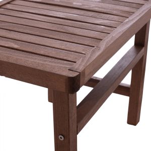 Дървена маса-табуретка цвят орех 60χ40x45υcm