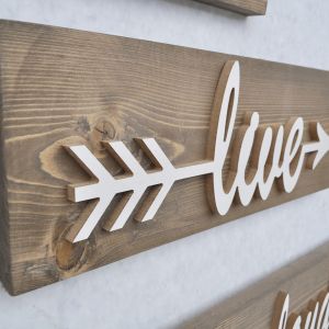 Wooden wall decoration Love Live Laugh Hm7308 40x1.2x14cm