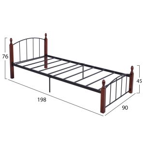 Single bed metal and wood 90x190 Hm381
