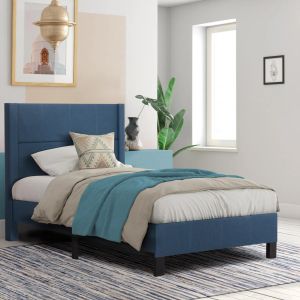 Единично легло с матрак Trillop Hm21203.14 син плат - за размери 120x200см.