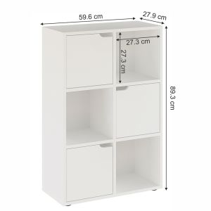 Етажерка Bookel в бял цвят 59,5x27,5x89cm