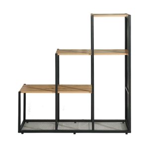 Industrial Edge shelf, gray oak color, modern industrial style, 106x33x112cm