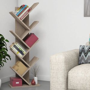 Liana shelf made of melamine, sonoma color 46x22x128.5hcmhm9028.11