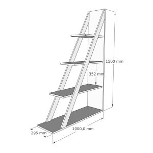 Етажерка Quina в цвят антрацит 100x30x150см