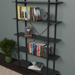 Reson shelf, black/anthracite, 120x34x180cm