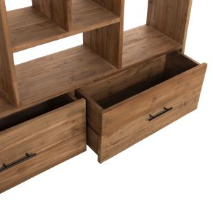 Bookcase Romulus Hm9803 made of solid teak wood-140x30x210.5hcm