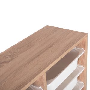 Етажерка Sani Hm18204.03 меламин в цвят Sonama-16 бяло P.e. чекмеджета 69x30x131,5hcm