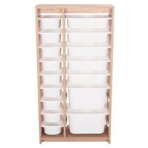 Етажерка Sani Hm18204.03 меламин в цвят Sonama-16 бяло P.e. чекмеджета 69x30x131,5hcm