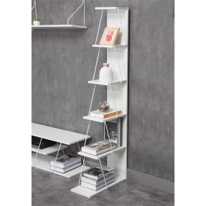 Етажерка Tars цвят бял/сив 50x22x150cм