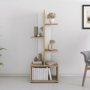 Етажерка Trivio Hm18195,03 меламин в бяло-атлантис зелено 50x25x127hcm