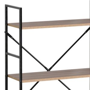 Етажерка за книги Manlo естествена-черна стомана 58,6x23,5x80cm