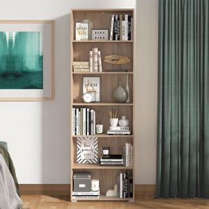 Етажерка за книги Tomar 6 в цвят сонома, размери 70x24,5x211,5см